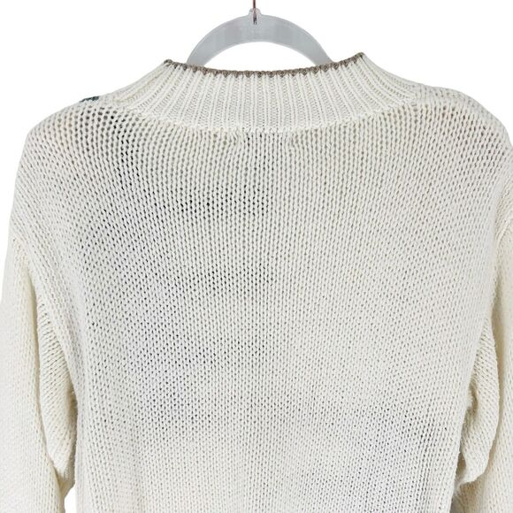 Essex Junction Vintage Sweater Womens M 80s Cottagecore Grandmacore Shoulder Pad - Picture 10 of 14